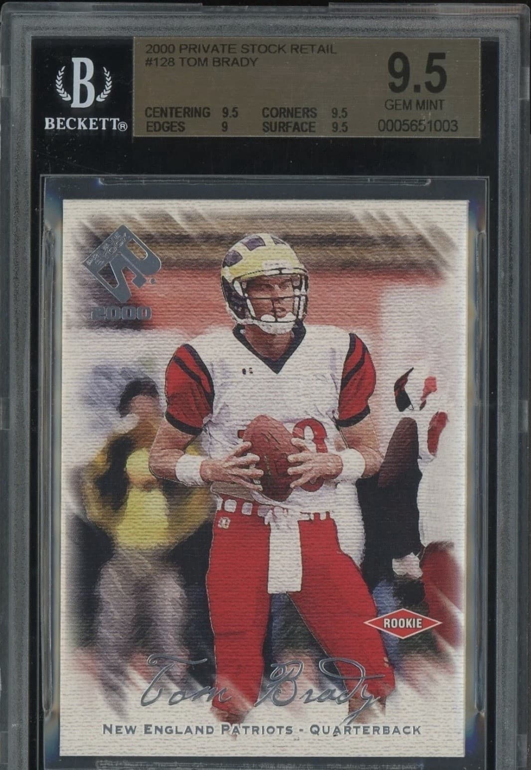 2000 Private Stock Retail #128 Tom Brady Patriots RC Rookie 256/650 BGS 9.5