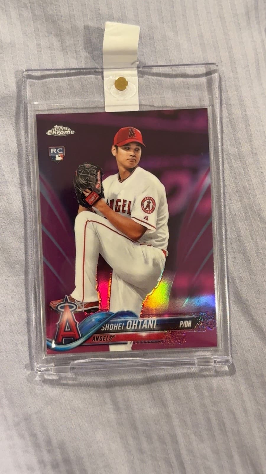 2018 Shohei Ohtani Topps Chrome Pink Refractor Rookie Card #150 Dodgers Angels