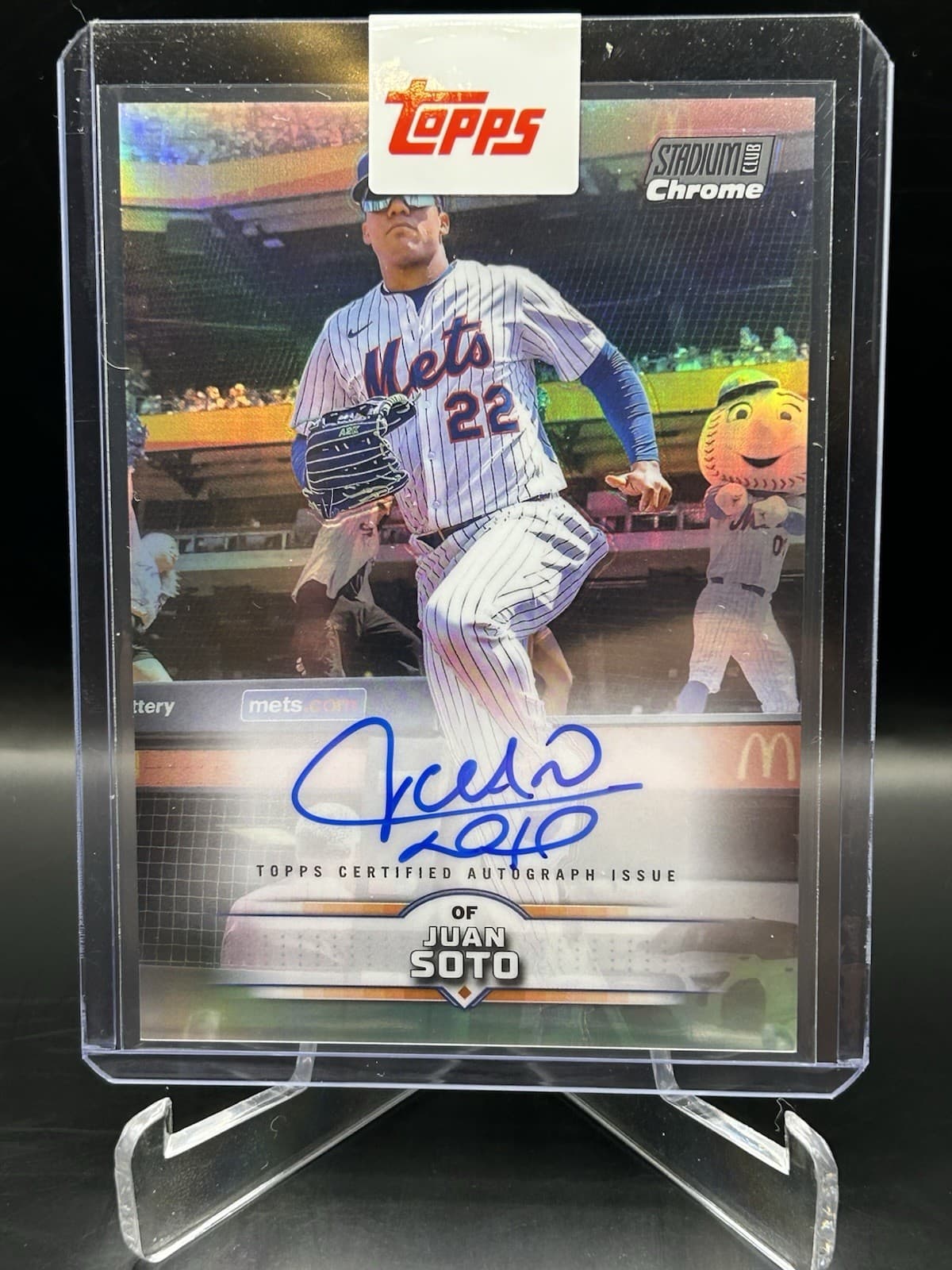 2025 Topps Stadium Club Juan Soto Chrome Base Card Auto Variation SCCA-JS Mets