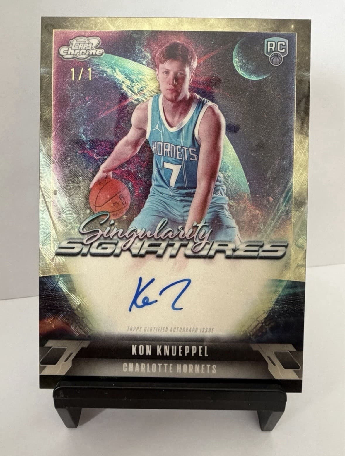 Topps 2026 Cosmic Chrome Basketball Kon Knueppel Hornets SS-KK RC Auto 1/1