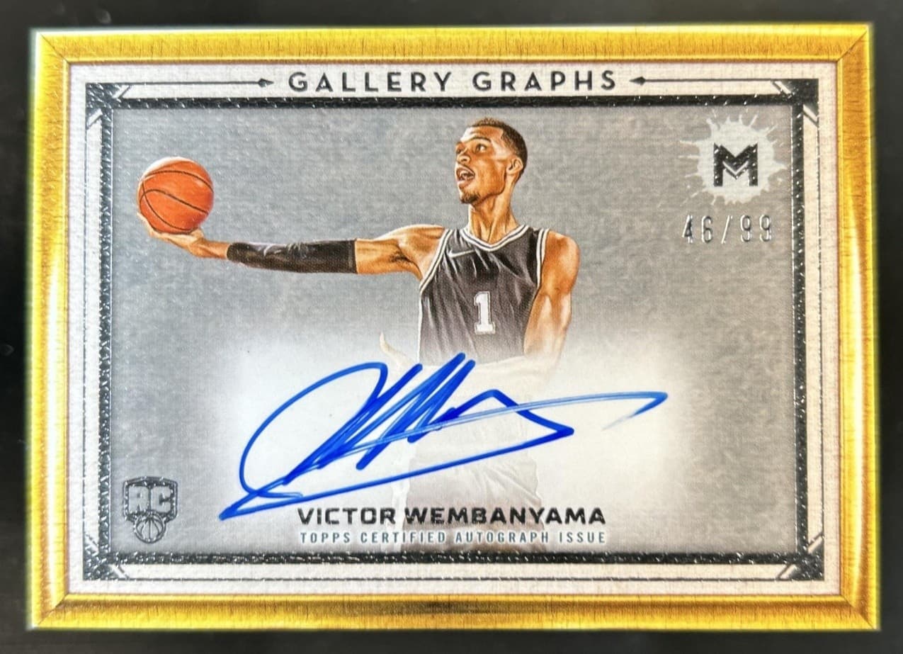 2023-24 Topps Motif Victor Wembanyama Gallery Graphs Rookie RC Auto #/99 Spurs