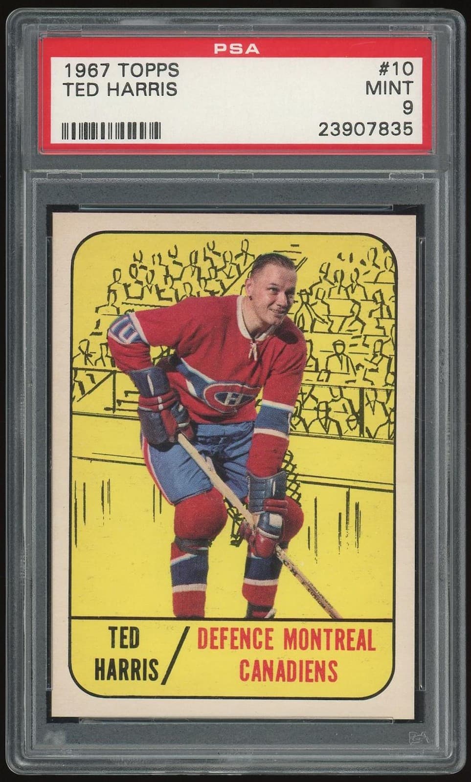 1967/68 Topps #10 Ted Harris PSA 9 *7835