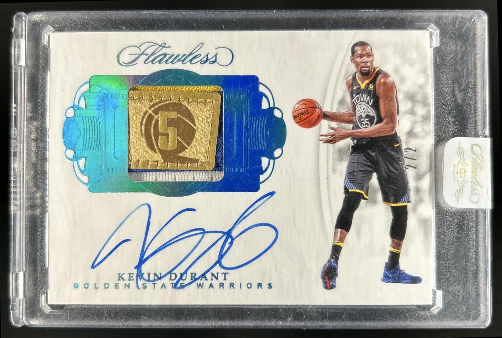 2017-18 Panini Flawless Kevin Durant Championship Tags Patch Auto #/2 Warriors