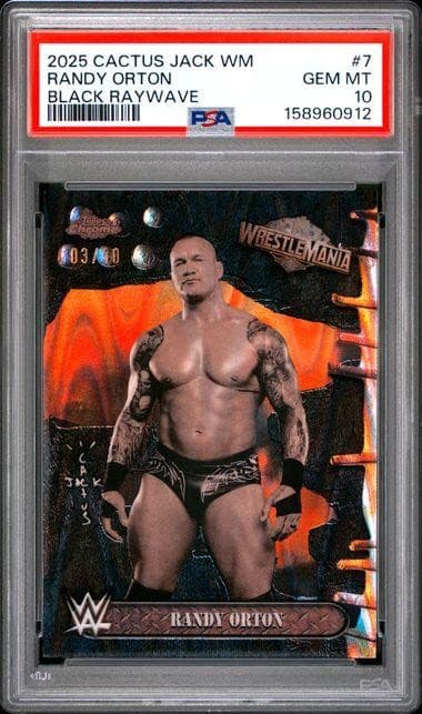 2025 Topps Chrome x Cactus Jack Wrestlemania Randy Orton Black /10 #7 PSA 10
