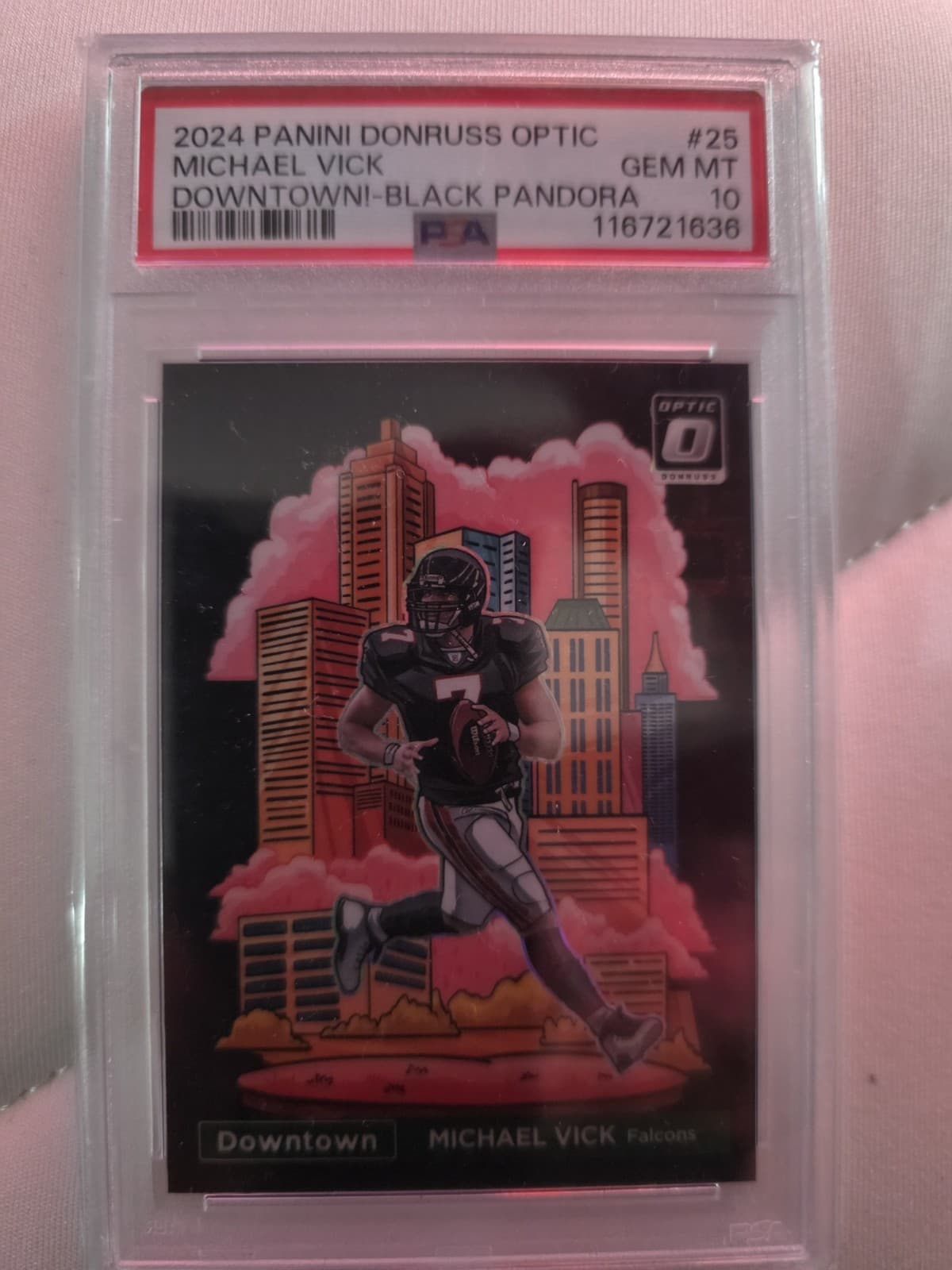2024 Panini Donruss Optic - Downtown! Michael Vick #25 Black Pandora Prizm /25