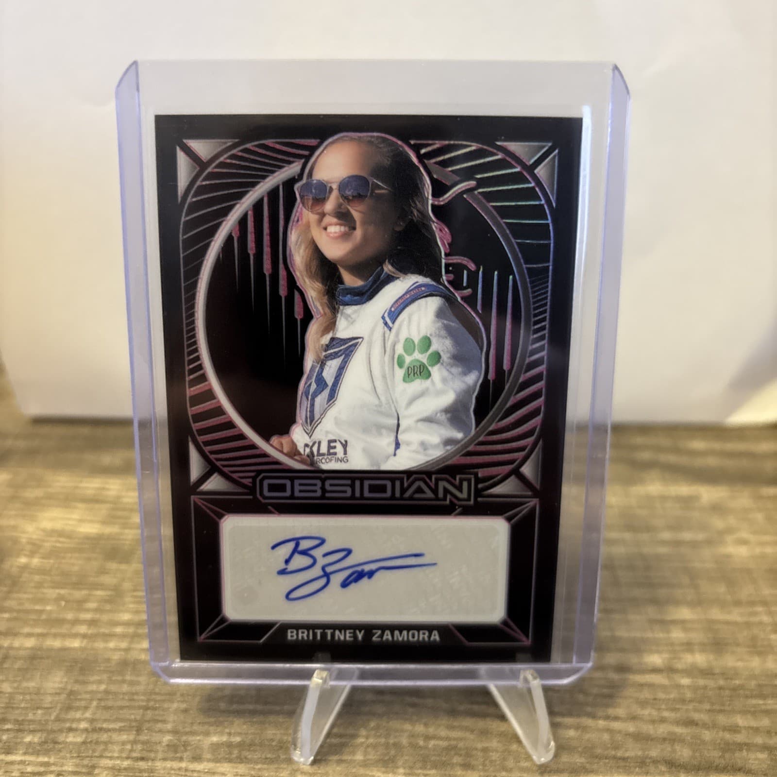 Brittney Zamora 2022 Panini Chronicles Obsidian Racing NASCAR Autograph /25 SP