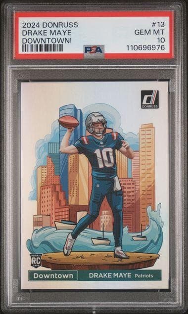 2024 Panini Donruss Drake Maye Downtown Rookie #13 PSA 10