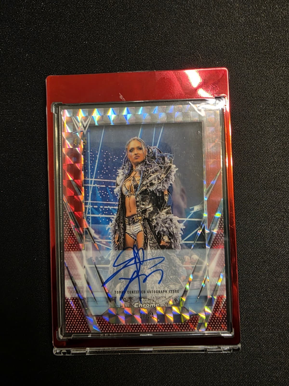 2026 Topps Chrome WWE GIULIA Red Refractor Autograph 4/5 #BCA-GIU - Beautiful!