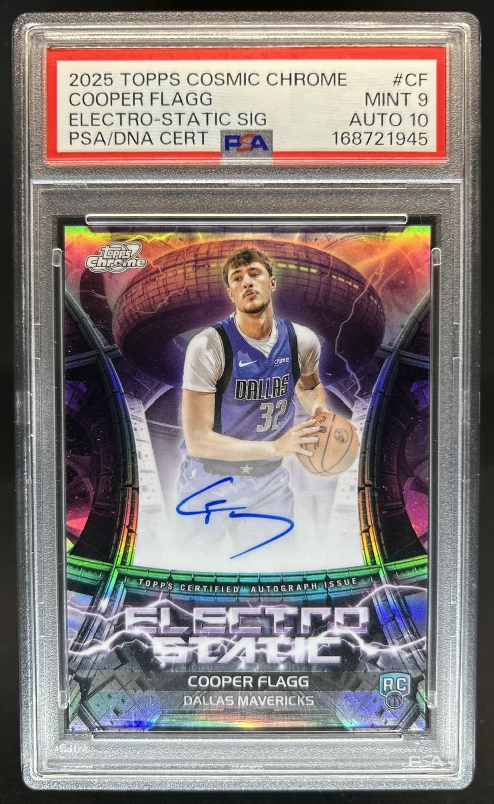 2025-26 Topps Cosmic Chrome Cooper Flagg Electro Static RC Auto #ESS-CF PSA 9