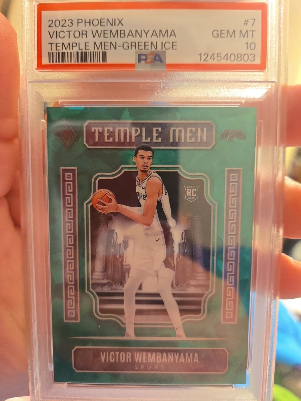2023 Pheonix  Victor Wembanyama  Temple Men Green Ice /149 Psa 10