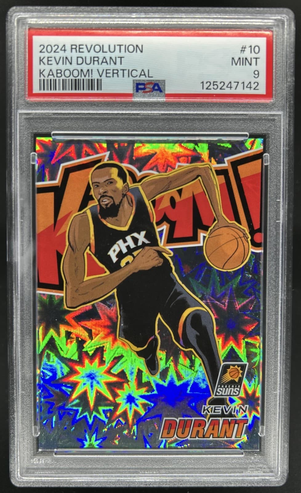 2024-25 Panini Revolution Kevin Durant Kaboom-Vertical SP #10 Suns PSA 9