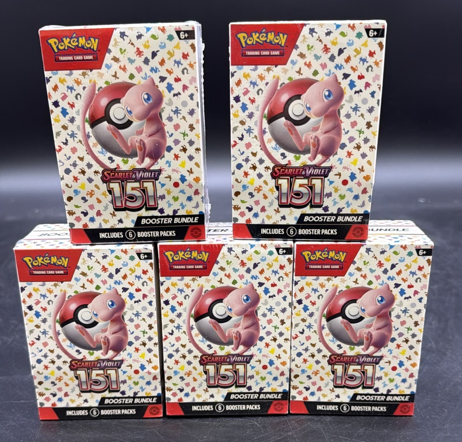 Lot of (5) Pokemon TCG 151 MEW EN Booster Bundles SEALED