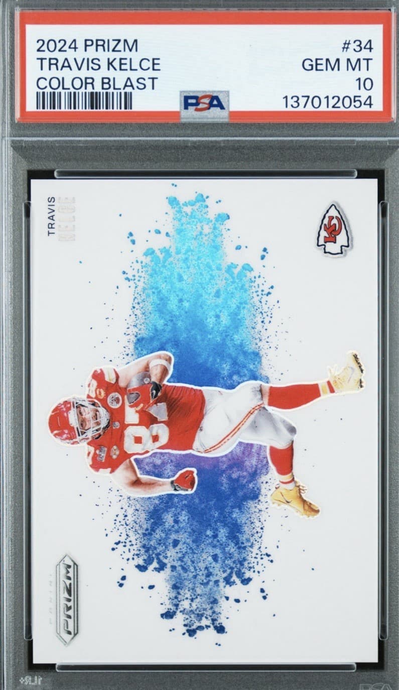2024 Panini Prizm Color Blast Travis Kelce #34 PSA 10