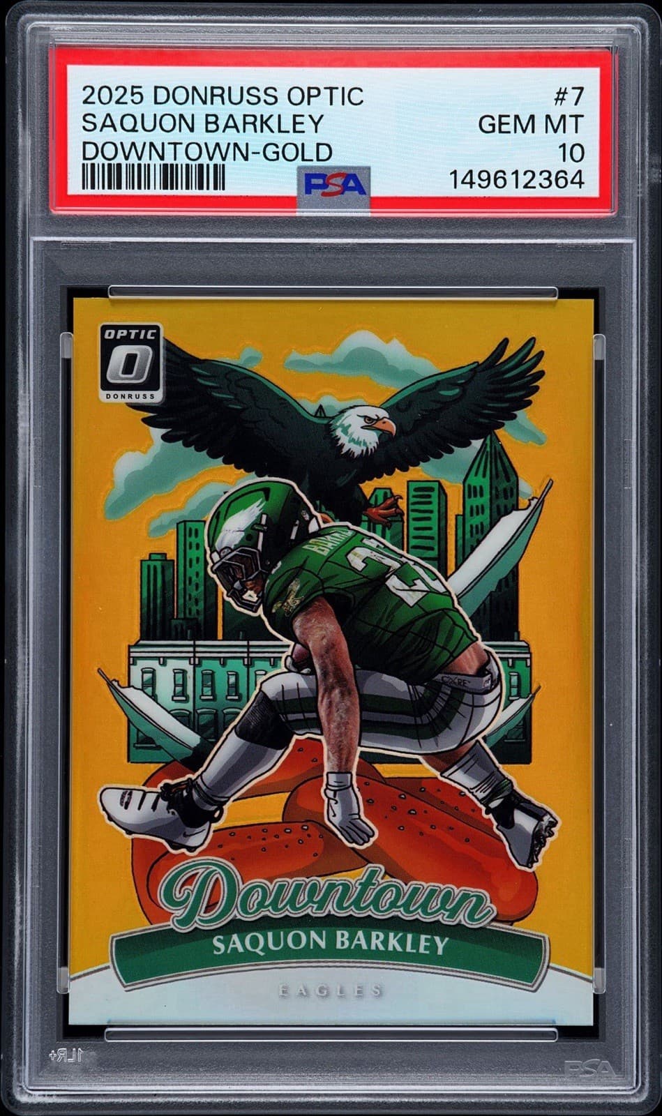 2025 Panini Donruss Optic Gold Downtown Saquon Barkley 7/10