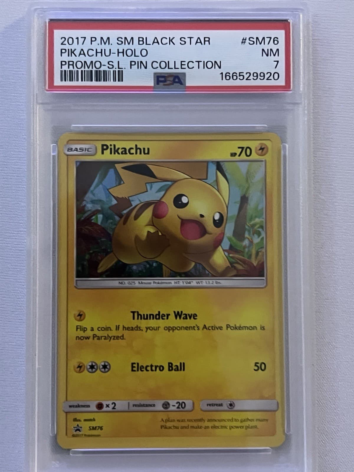 Pokémon Pikachu #SM76 PSA 7