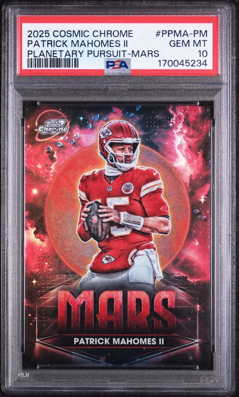 2025 Topps Cosmic Chrome Patrick Mahomes II Planetary Pursuit MARS PSA 10 RARE