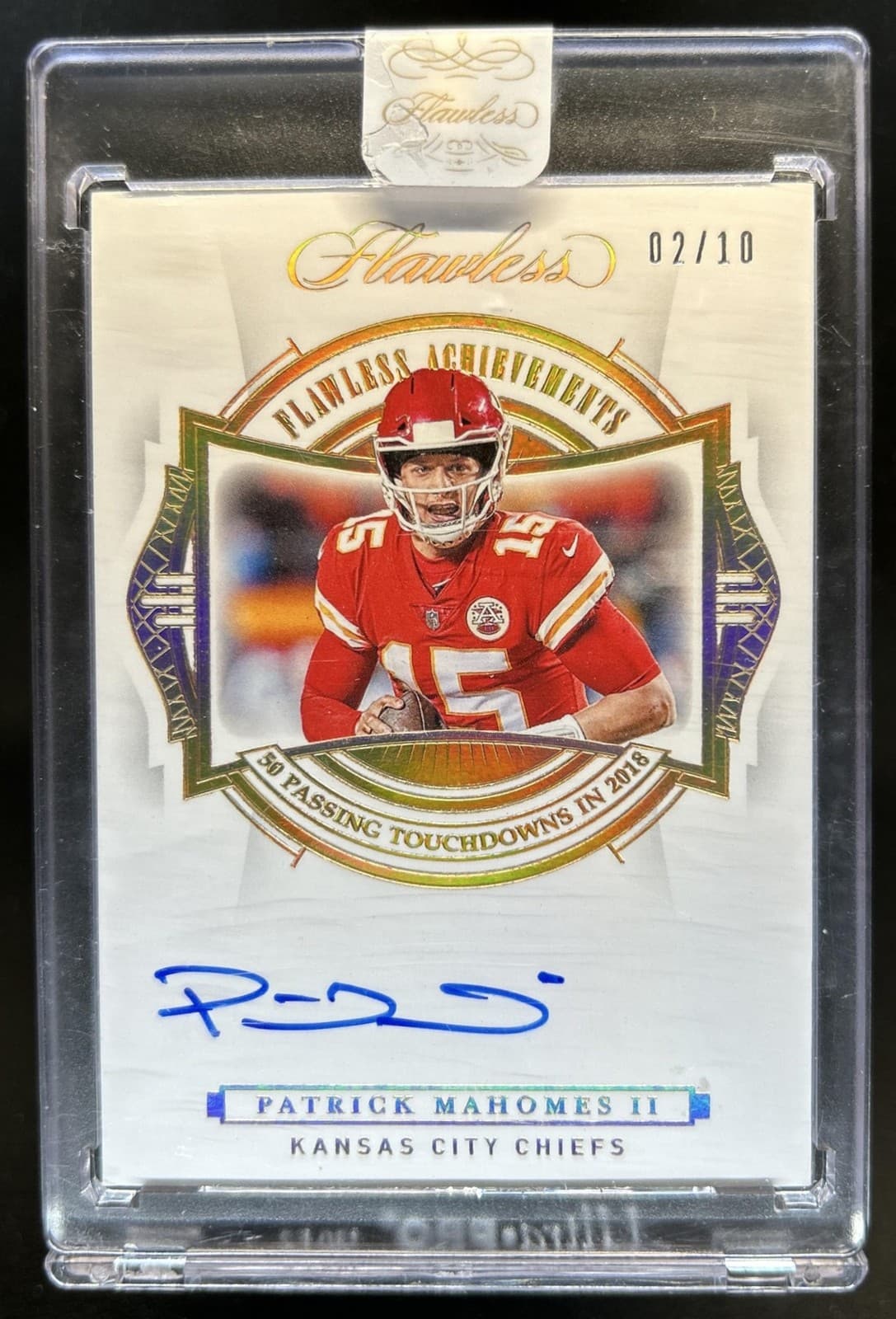 2020 Panini Flawless Patrick Mahomes II BC Achievements Auto #/10 Chiefs