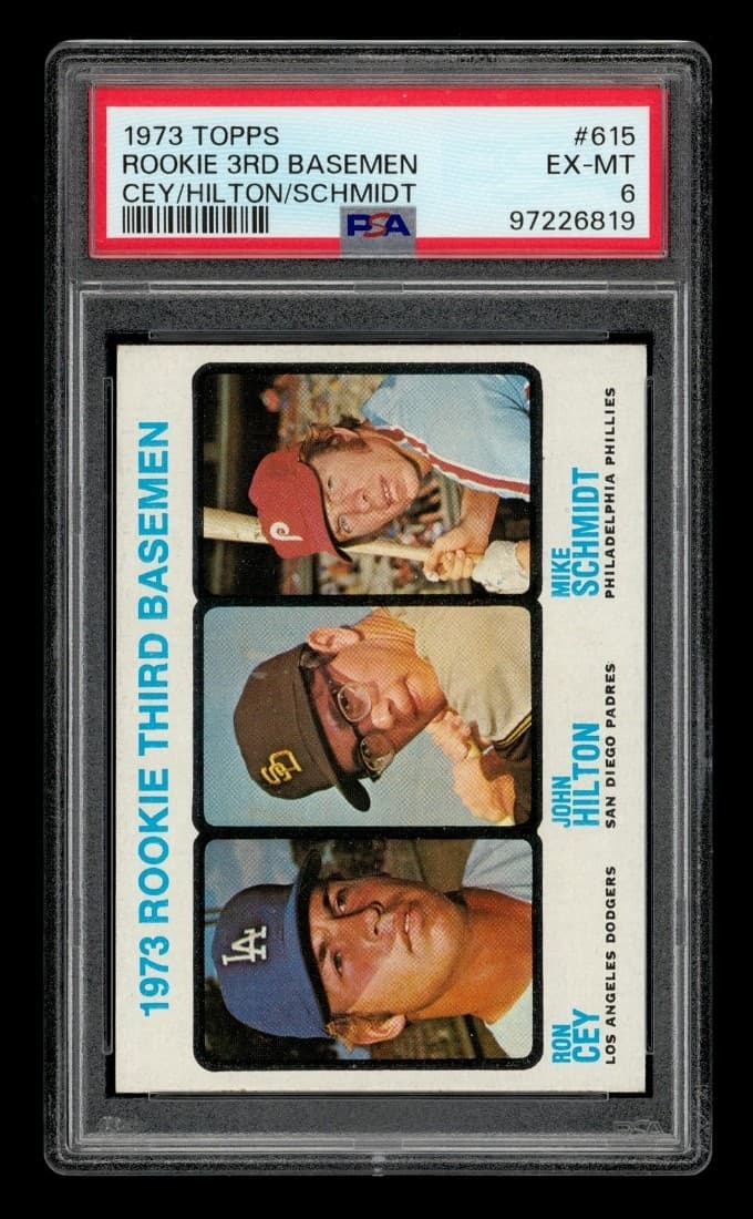 1973 Topps Set-Break #615 Rookie 3Rd Basemen Cey, Hilton, Schmidt PSA 6 EX-MT