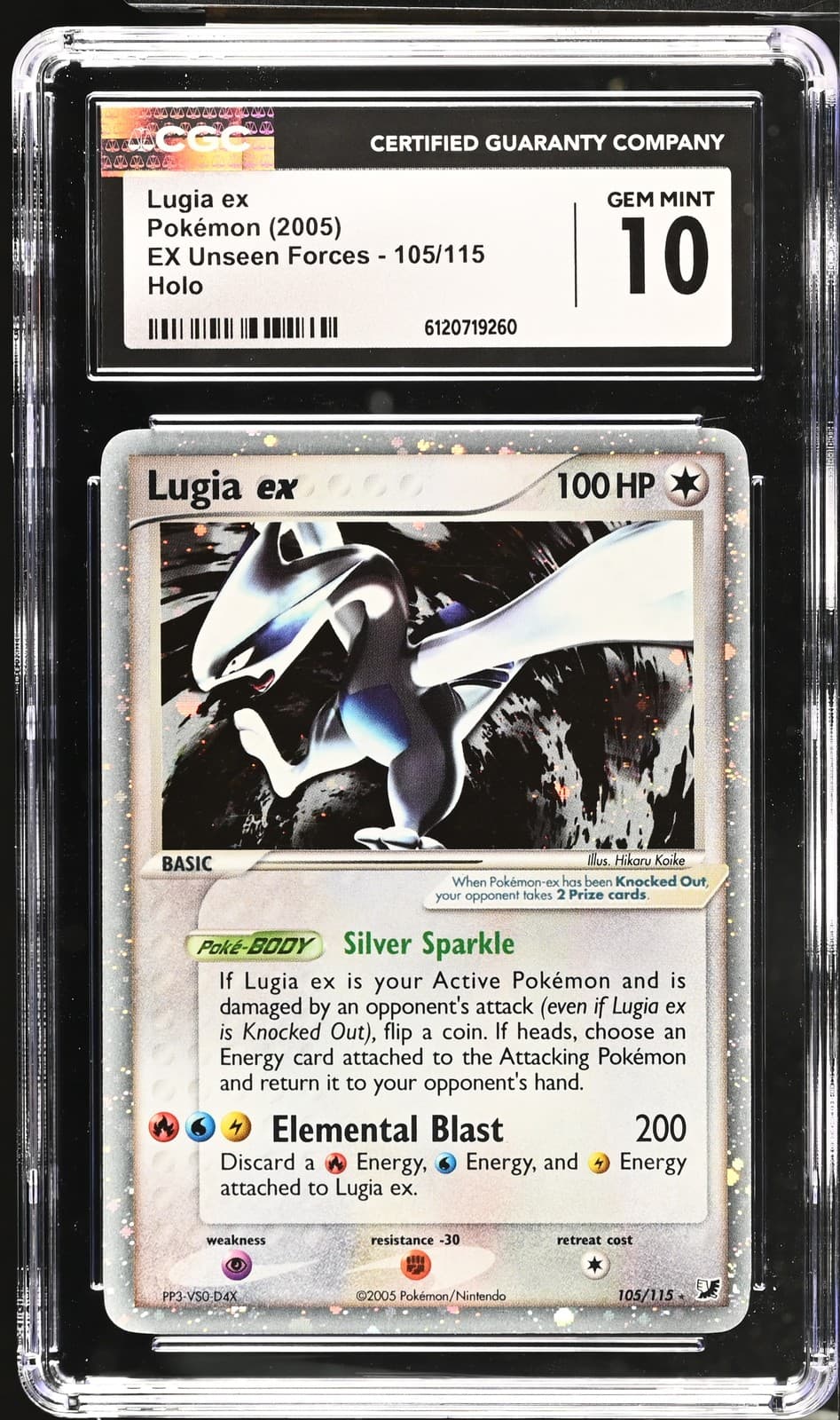 Pokemon Lugia EX EX Unseen Forces 105/115 Holo CGC 10 Gem Mint