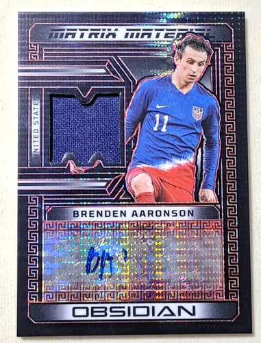 BRENDEN AARONSON  PATCH AUTO 2023 PANINI OBSIDIAN /49 USA SOCCER TEAM #MM-BA
