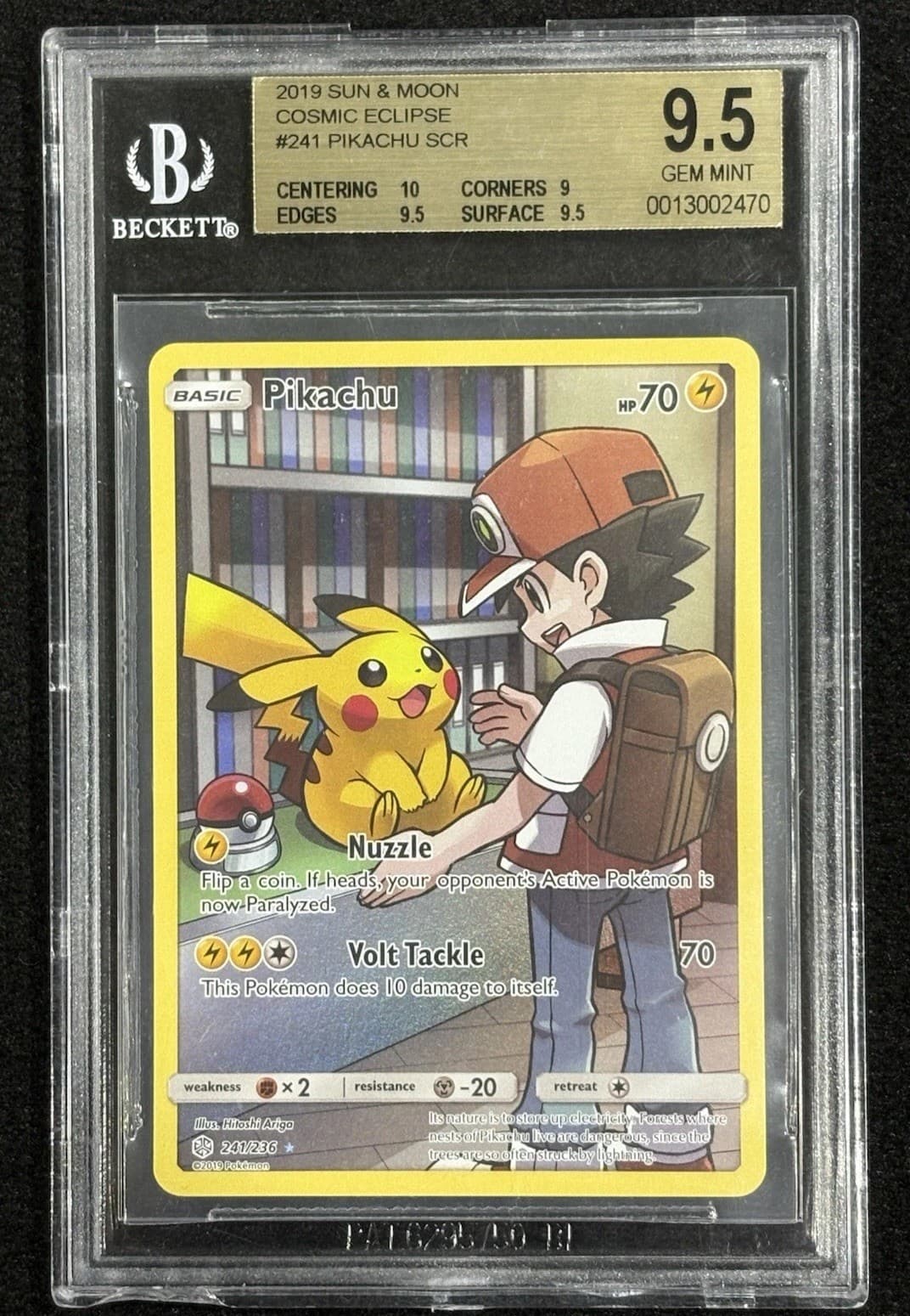 BGS 9.5 Pikachu 241/236 Cosmic Eclipse 2019 Pokemon (Chipped Slab)