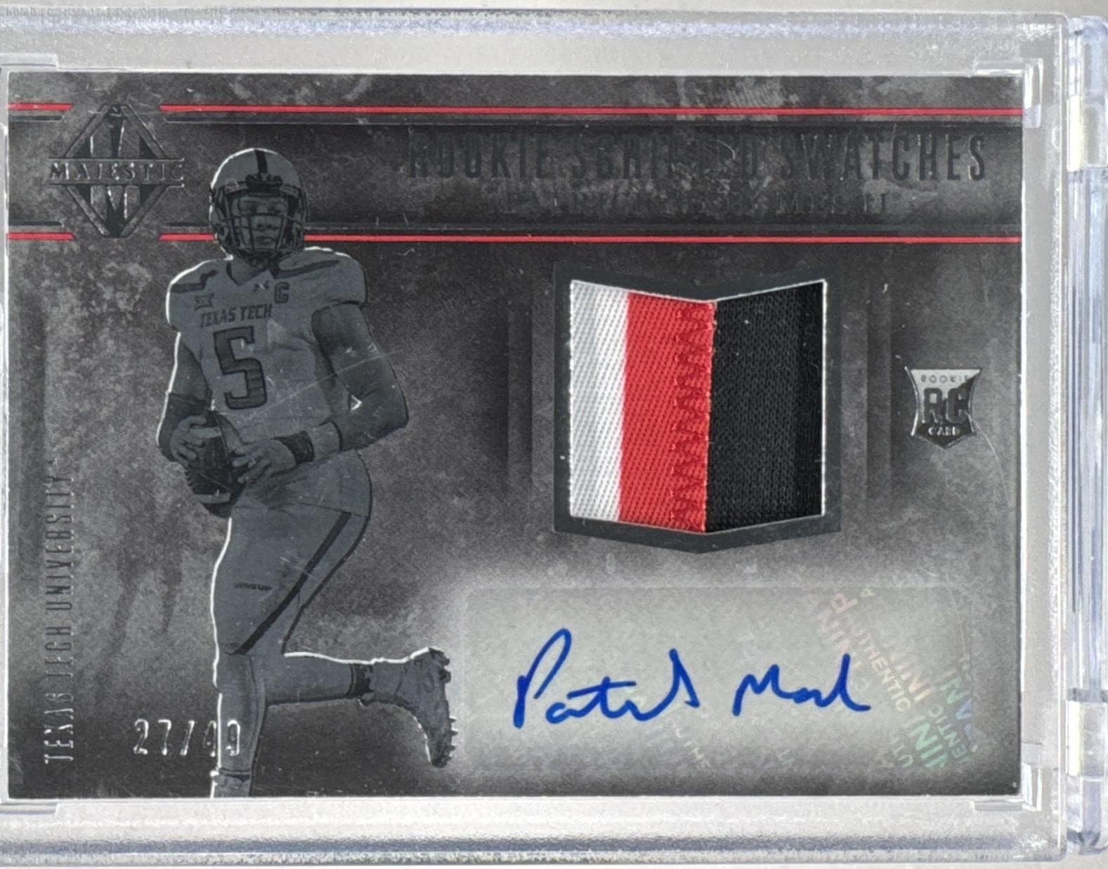 Patrick Mahomes II 2017 Panini Majestic #104 Rookie Scripted RC Patch Auto 17/49