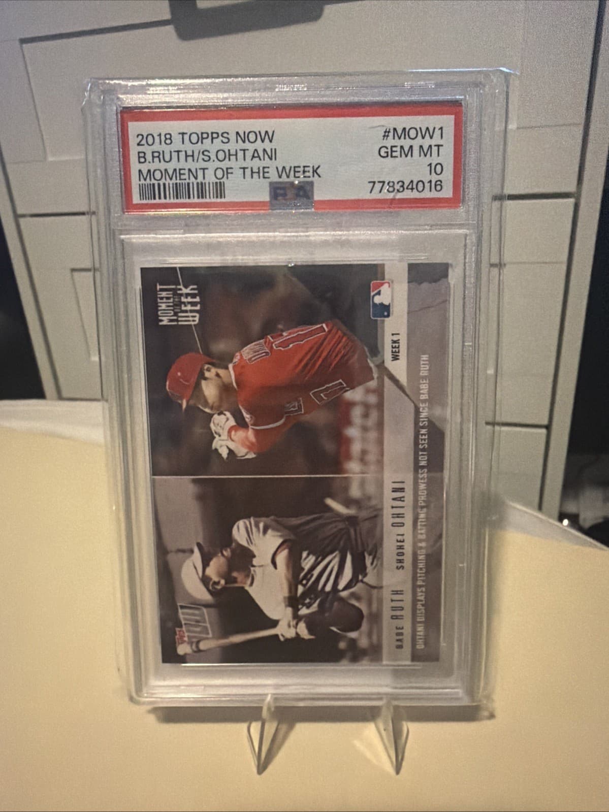 2018 Topps Now Moment Of The Week Babe Ruth Shohei Ohtani Rookie #MOW-1 PSA 10