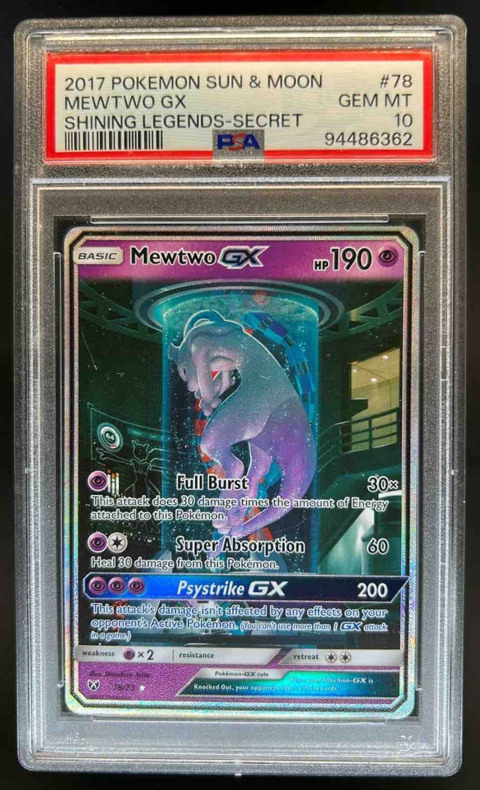 2017 Pokemon Shining Legends Mewtwo #78/73 PSA 10 GEM MINT