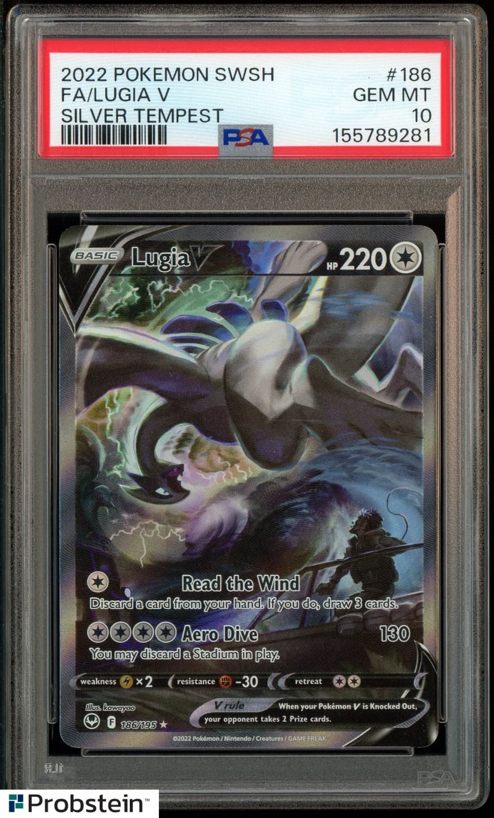 2022 Pokemon SWSH Silver Tempest #186 FA Lugia V PSA 10 GEM MINT