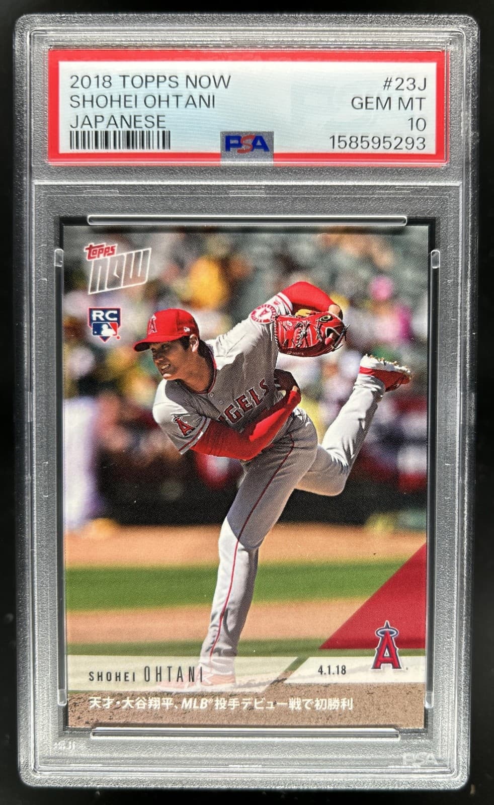 2018 Topps Now Shohei Ohtani Rookie RC #23j Angels PSA 10 GEM MINT