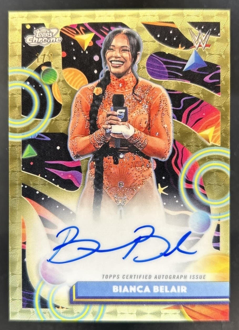 2026 Topps Cosmic Chrome WWE Bianca Belair Auto SP Refractor SuperFractor #1/1