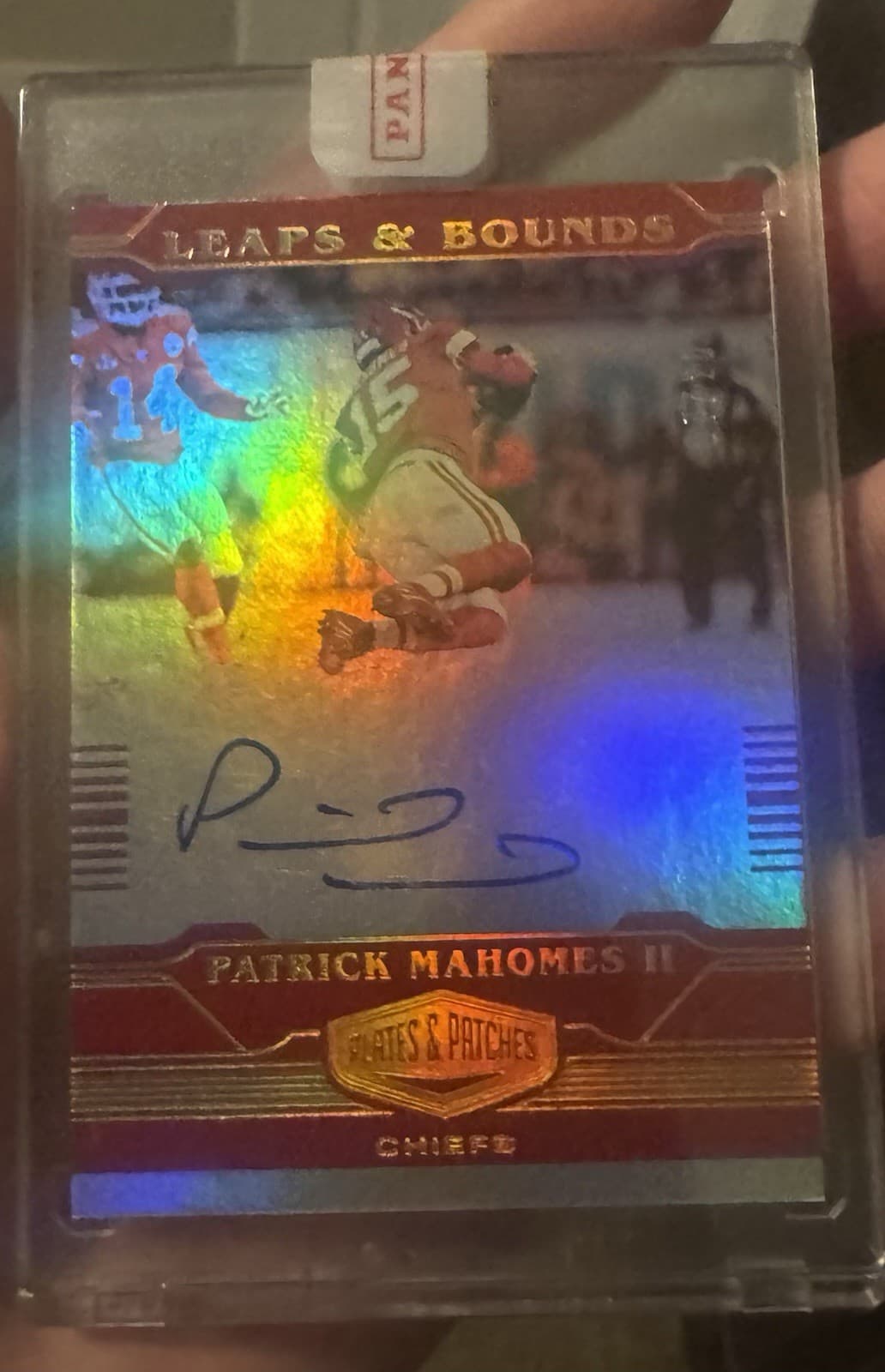 2020 Panini Plates & Patches Leaps and Bounds Autographs Patrick Mahomes II /20