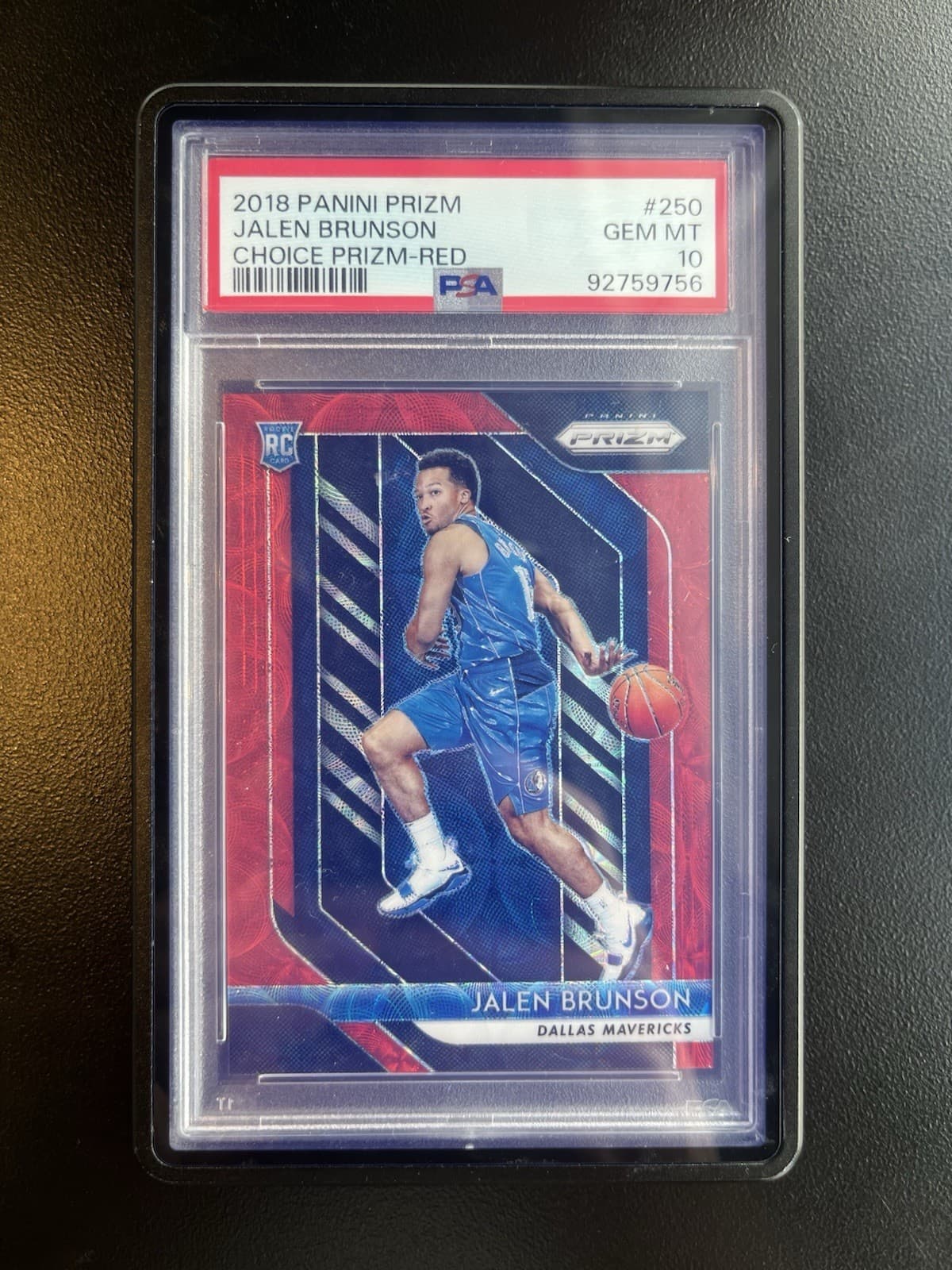 Jalen Brunson Prizm Red Choice RC /88 PSA 10 2018-19 New York Knicks Finals MVP