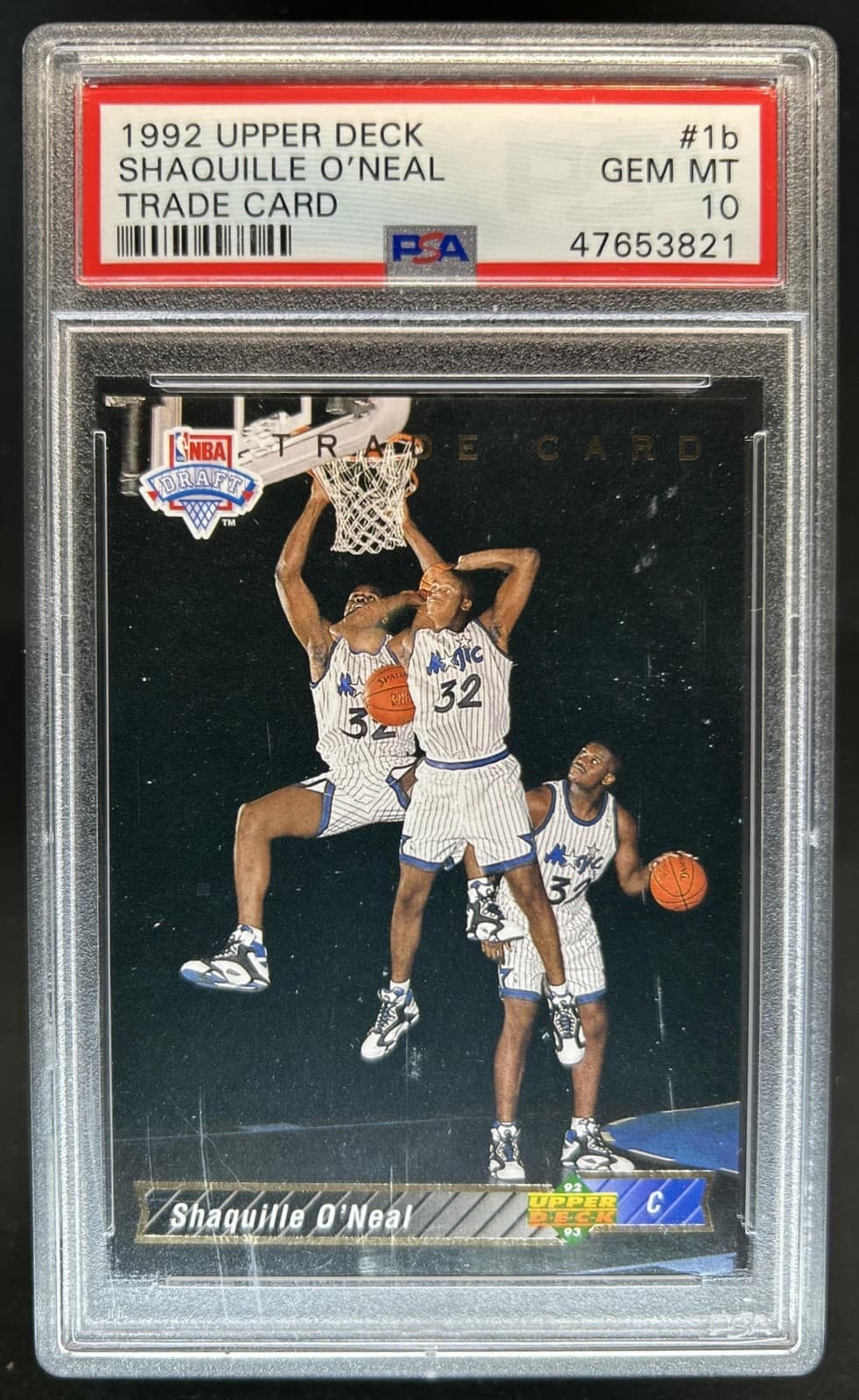 1992-93 Upper Deck Shaquille O'Neal Rookie RC #1b Magic PSA 10 GEM MINT