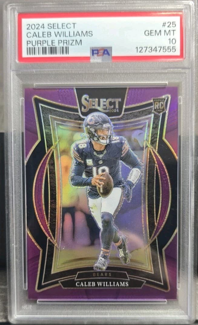 2024 Select Concourse Caleb Williams #25 Purple Prizm /75 RC PSA 10 GEM Bears