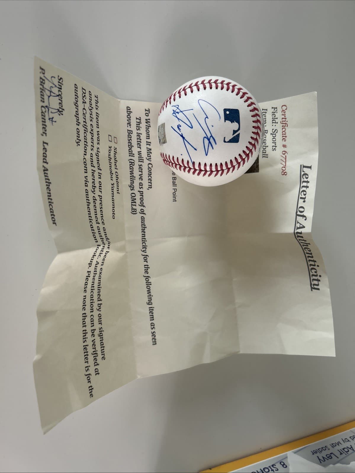 Shohei Ohtani & Yoshinobu Yamamoto Dual Autographed Baseball With LOA 🔥🔥🔥🔥