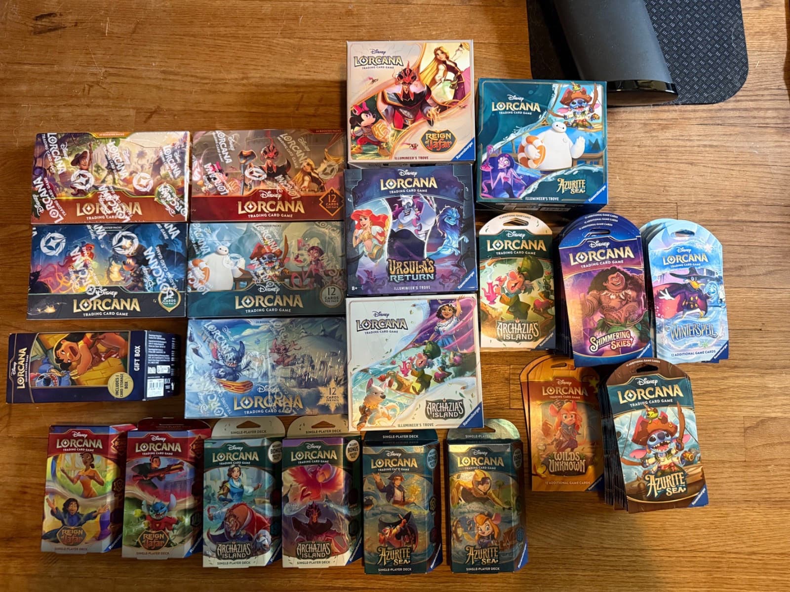 disney lorcana sealed lot of Booster boxes, troves, booster packs, starter decks