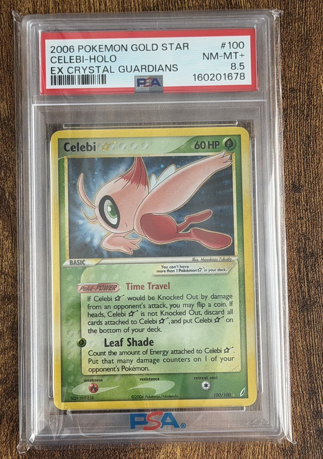 2006 POKEMON EX CRYSTAL GUARDIANS GOLD STAR #100 CELEBI-HOLO PSA 8.5 LOW POP 22