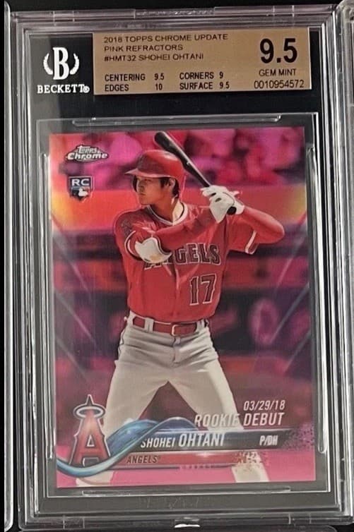 2018 Topps Chrome Update #Hmt32 Shohei Ohtani Pink Refractor Rc Rookie Bgs 9.5