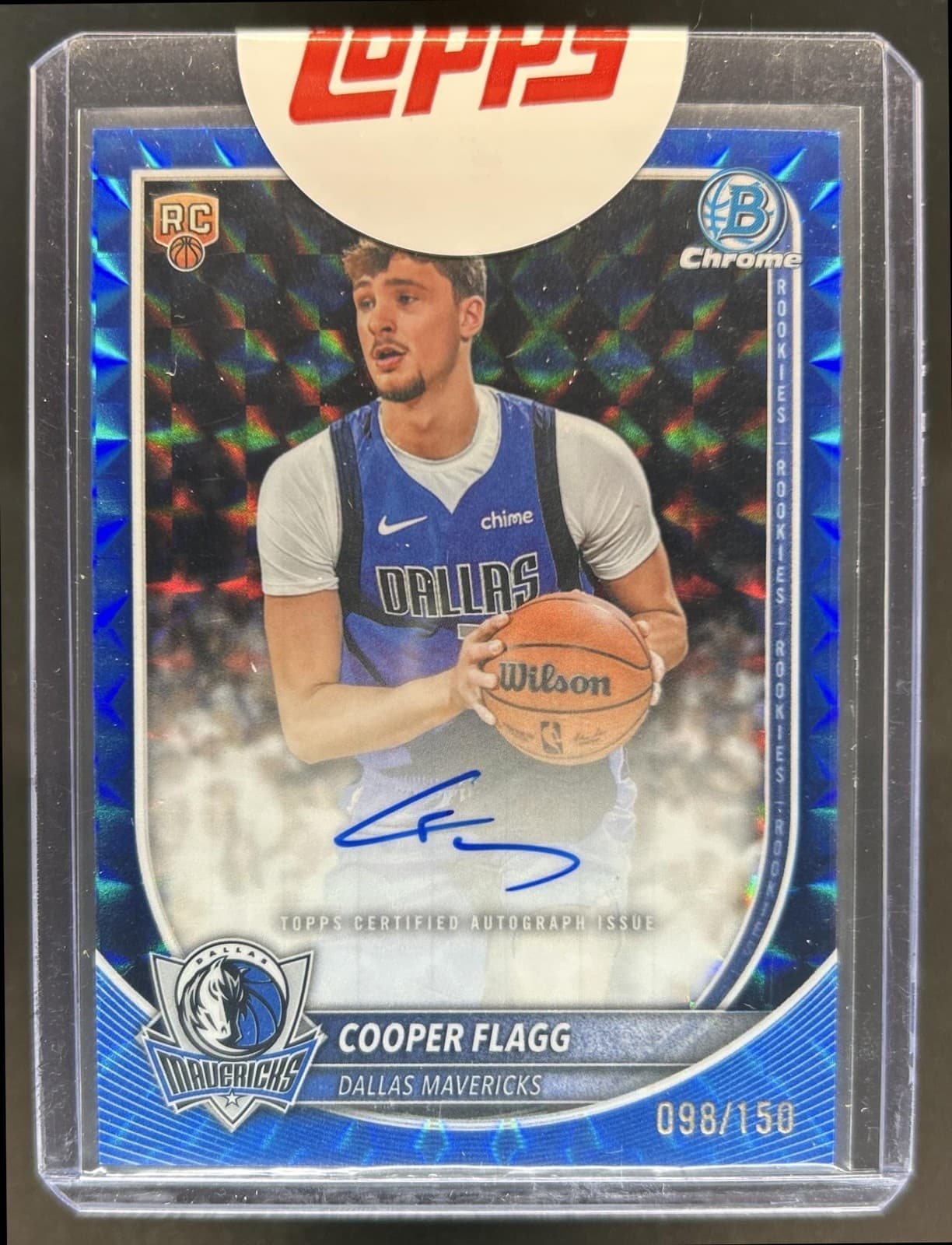 2025-26 Bowman Cooper Flagg Chrome Auto Blue Geometric Refractor RC #/150