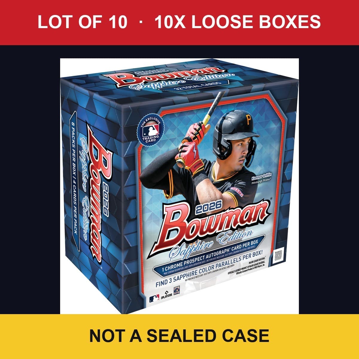 2026 Bowman Sapphire Baseball Hobby Box - LOT OF 10 LOOSE BOXES (Not a Case)