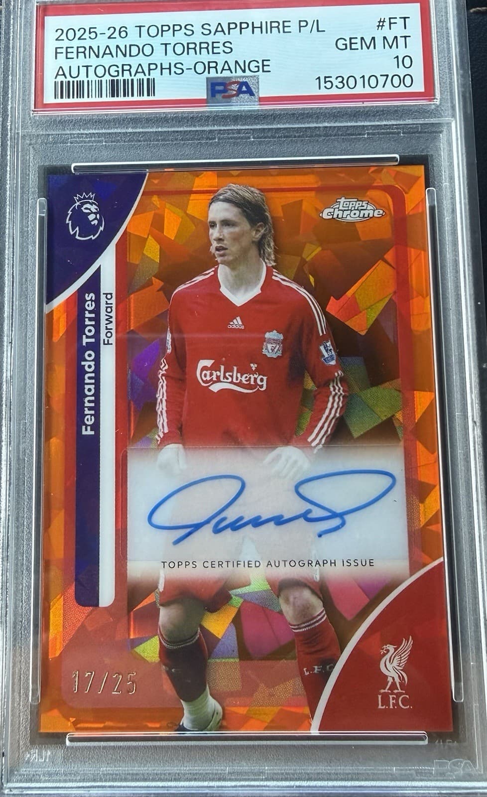 2025 Topps Sapphire Fernando Torres /25 Auto PSA 10 POP 1