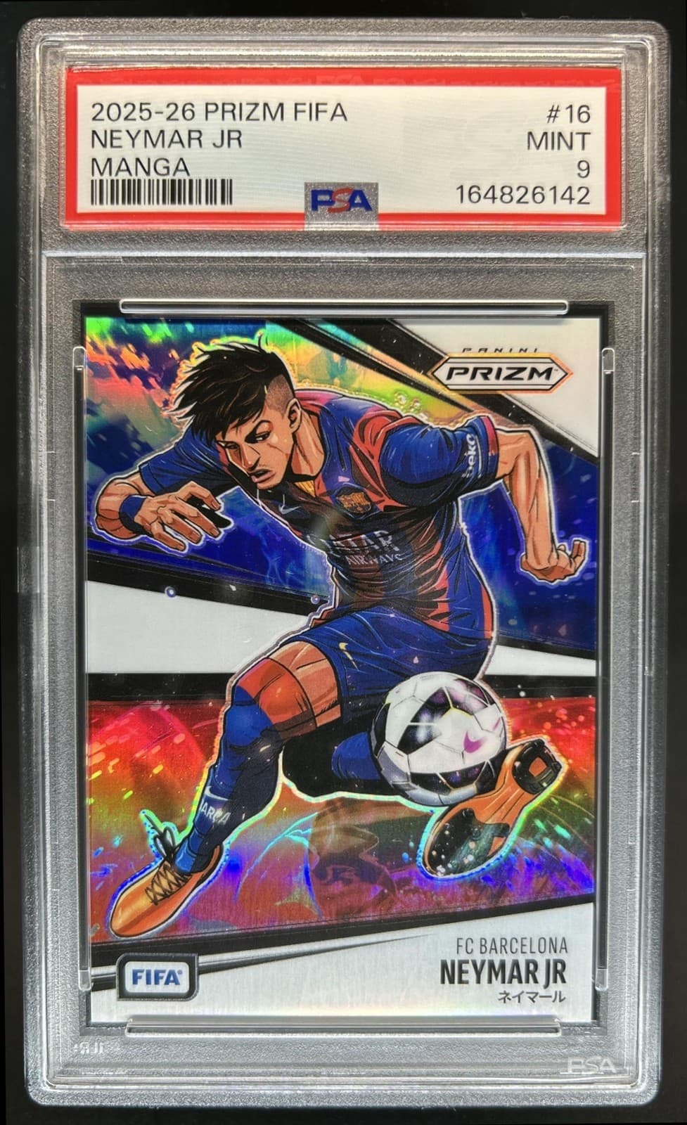 2025-26 Panini Prizm FIFA Neymar Jr Manga SSP #16 Barcelona PSA 9