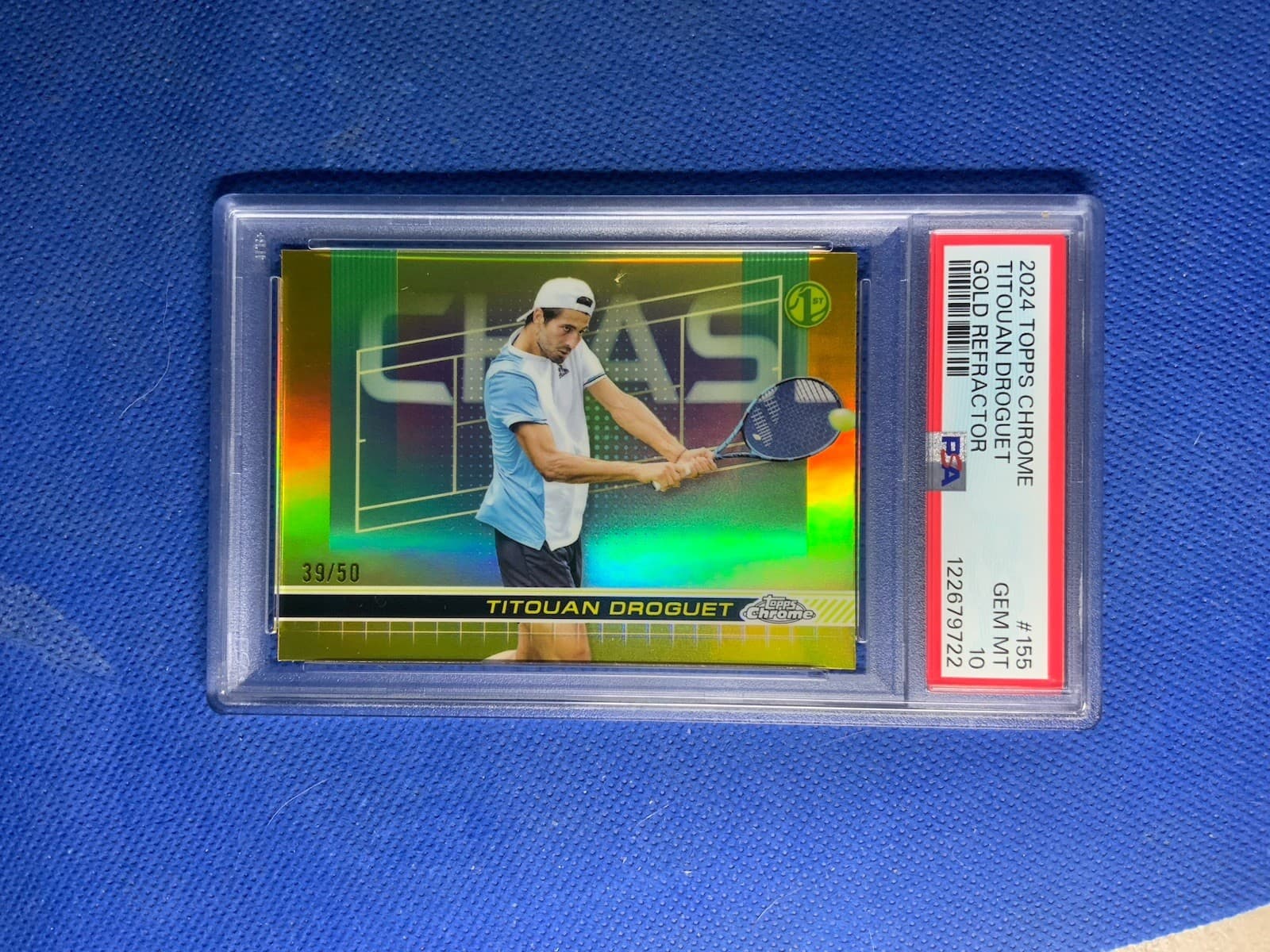 2024 Topps Chrome Tennis Titouan Droguet 1st Gold Refractor /50 Psa 10 POP 1