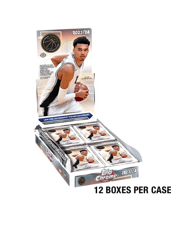 2023-24 TOPPS CHROME HOBBY 12-BOX CASE Basketball Nba Wembanyama From Fanatics