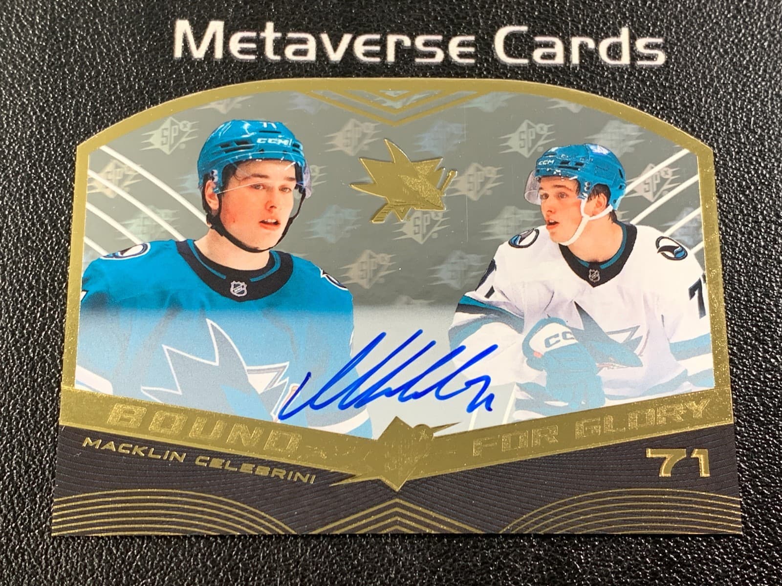 2025-26 Upper Deck SPx Hockey Macklin Celebrini Auto Bound For Glory 39/49