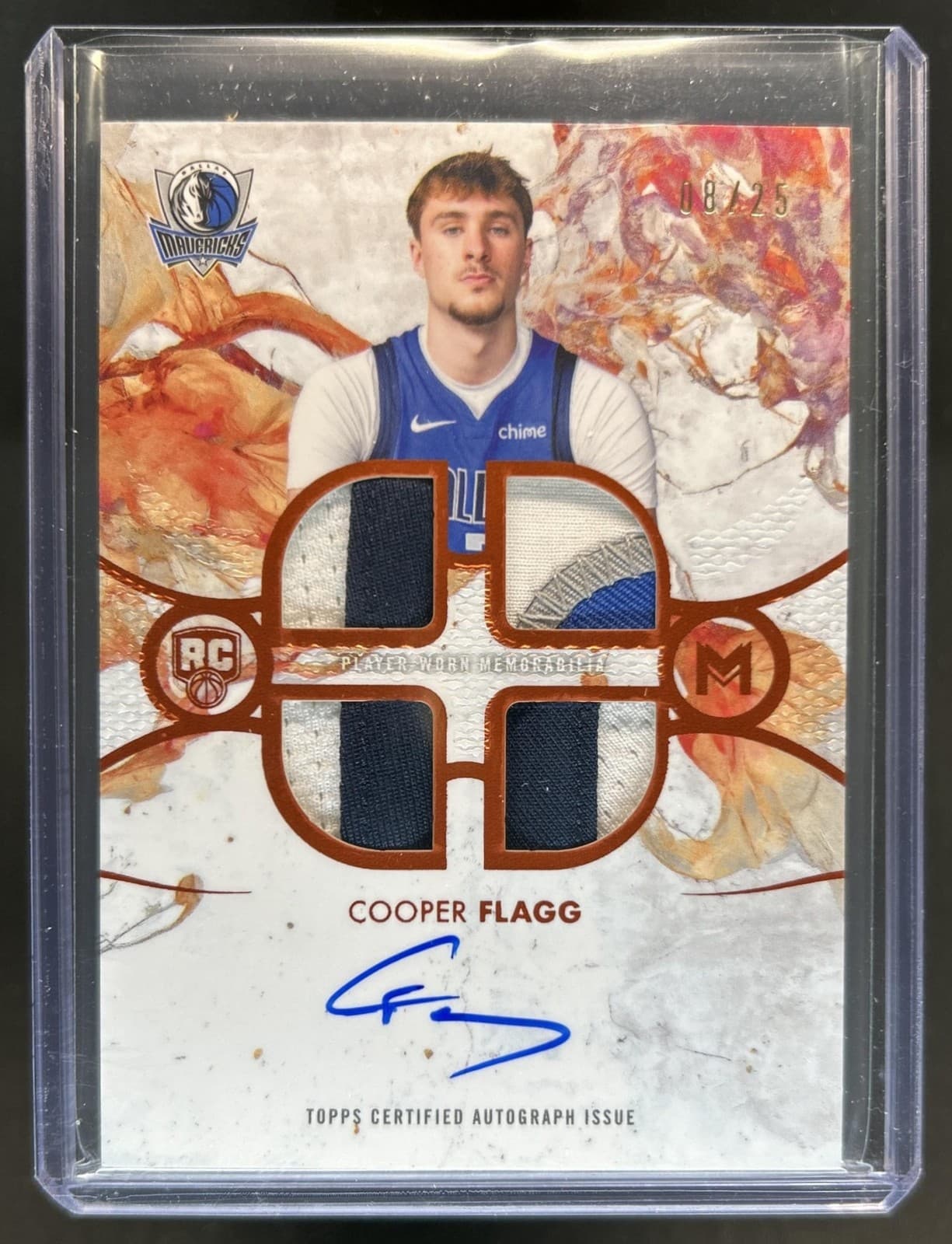 2025-26 Topps Motif Cooper Flagg Rookie Quad Patch Auto Cadmium Orange RC #/25