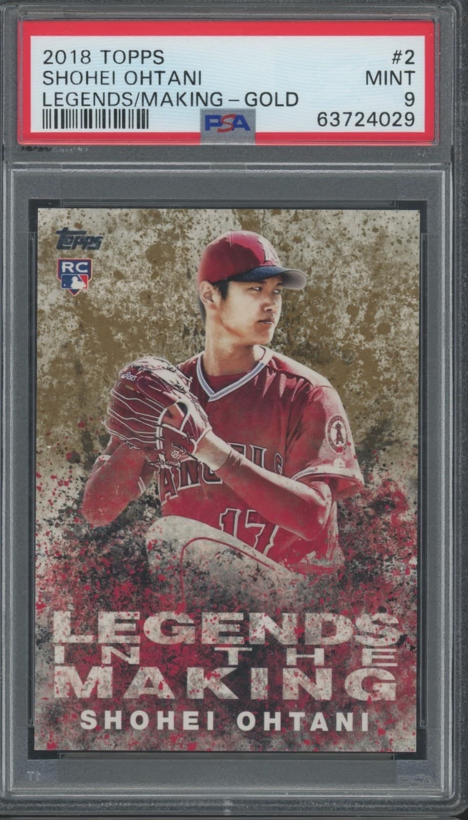 2018 Topps Legends In The Making Gold #2 Shohei Ohtani 9/50 RC Mint PSA 9