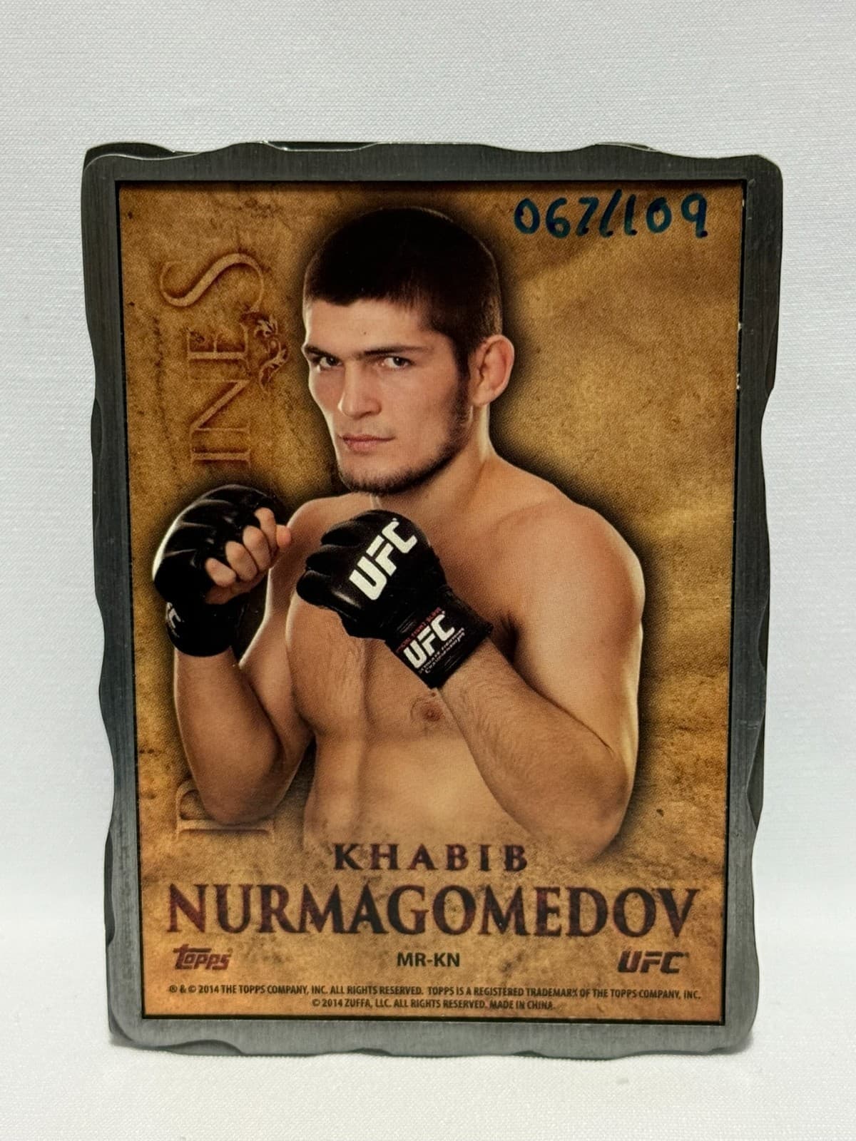 2014 Topps UFC Bloodlines Khabib Nurmagomedov Engraved SILVER Ingot 67/109 MR-KN