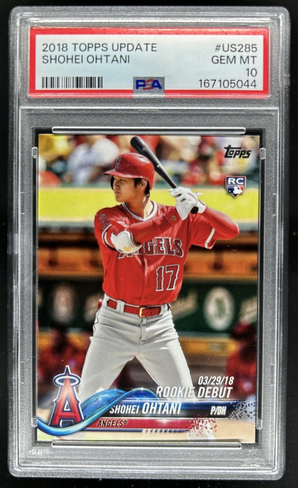 2018 Topps Update Shohei Ohtani Rookie RC #US285 Angels PSA 10 GEM MINT